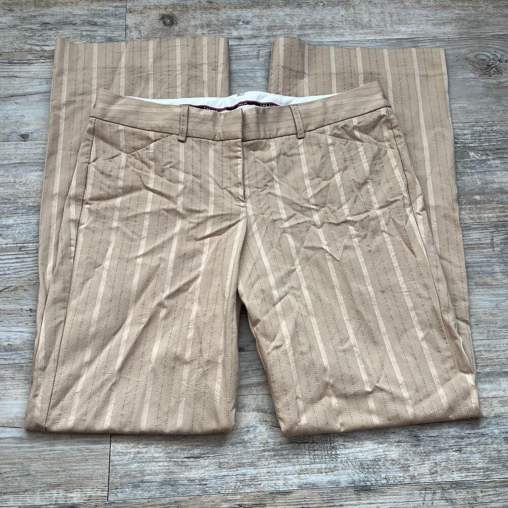 The Limited Tan Pinstripe Dress Pants Office Siren Aesthetic Y2K Career Chic 10